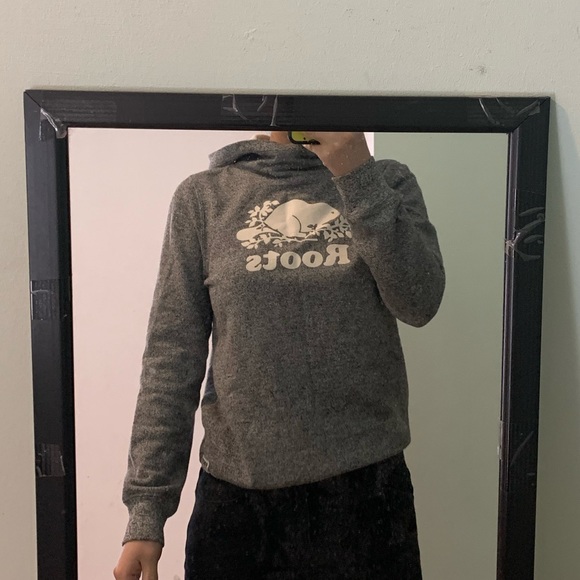 Roots white salt and pepper mock neck hoodie - Picture 2 of 3